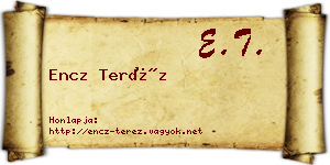 Encz Teréz névjegykártya
